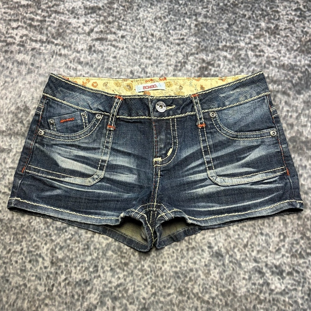Bongo Denim Shorts Womens 9 (31" Waist) Blue Low Rise Booty Mini Micro VTG Y2K